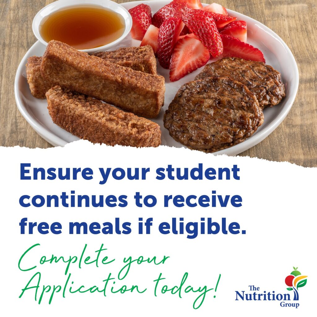 Ensure your student continues to receive free meals for the 2022/2023 school year if eligible by completing a USDA application before the start of the school year.