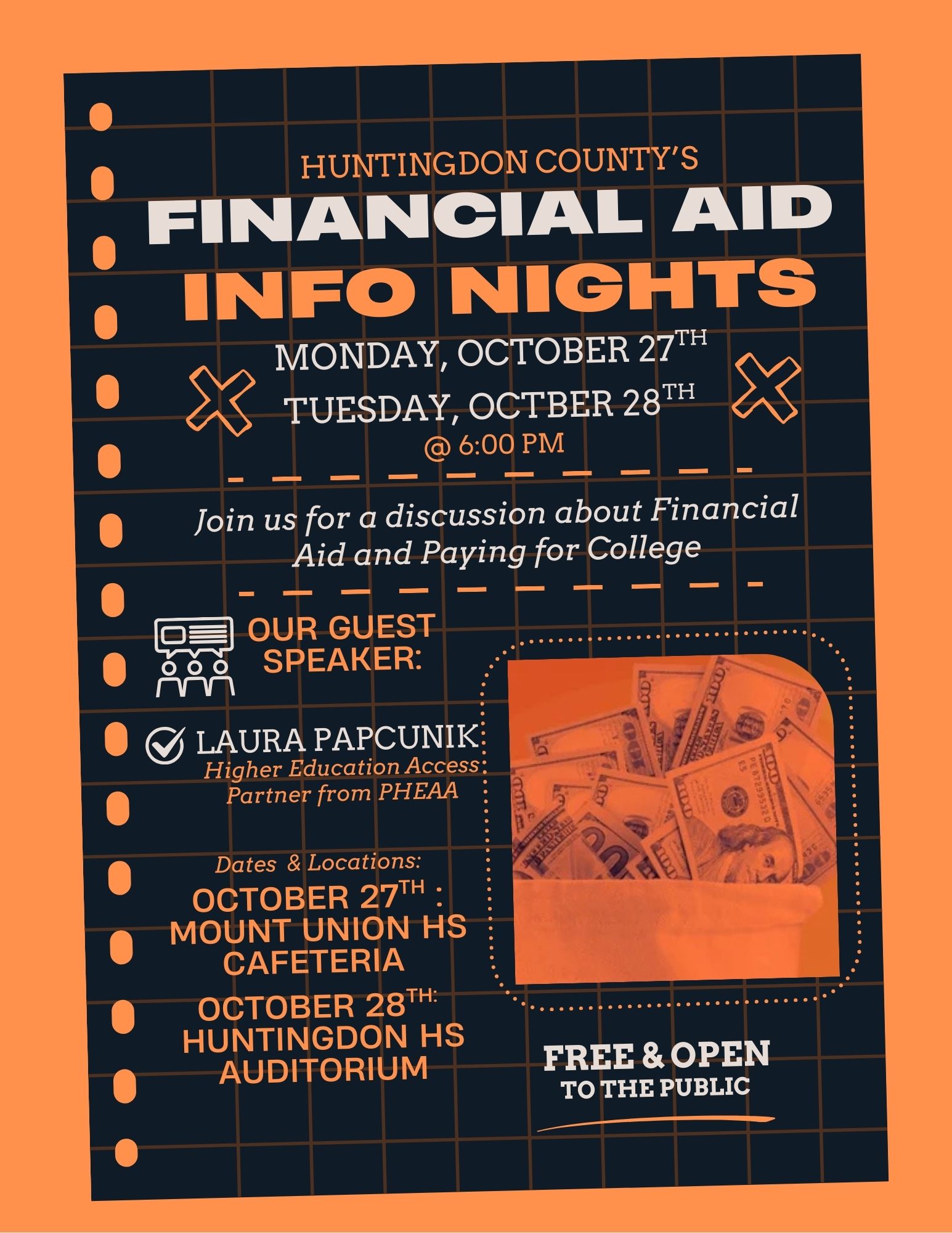 Huntingdon County Financial Aid Info Night Flyer